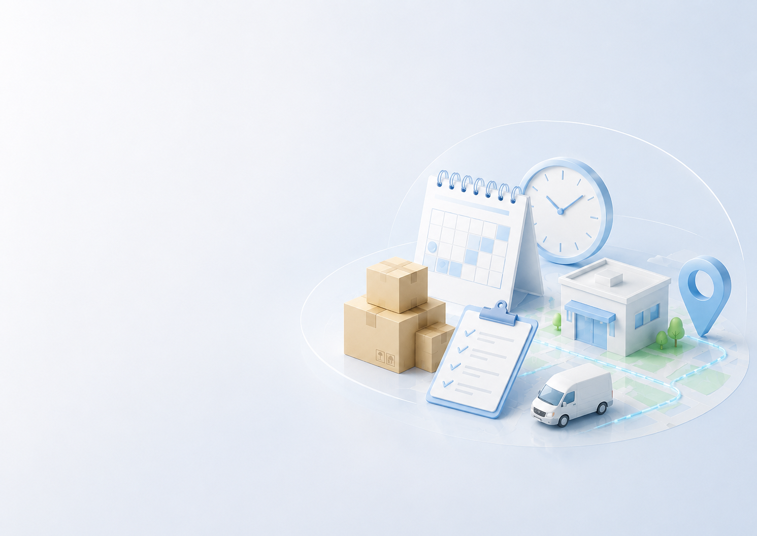 定期便や集荷納品を支える軽貨物配送サービスのイメージ